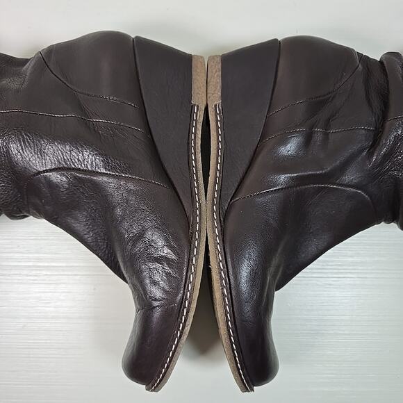 Eric Michael Womens Brown Leather Wedge Booties Handmade In Spain EU 40, US 9 - Picture 8 of 10